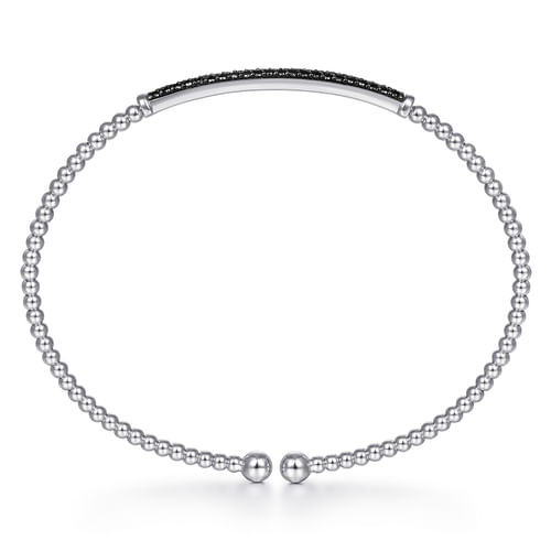 14K White Gold Black Diamond Bangle