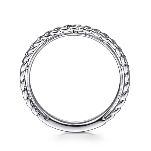 14K White Gold Braided Stackable Ring