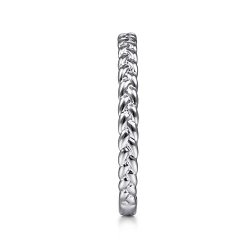 14K White Gold Braided Stackable Ring