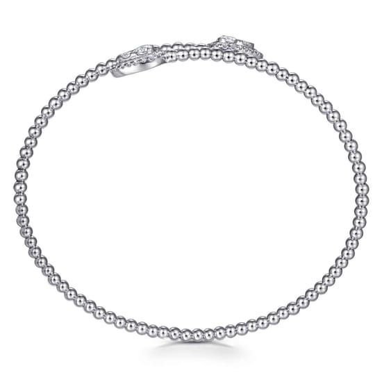 14K White Gold Bujukan Diamond Bangle angle 3