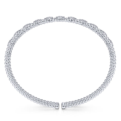 14K White Gold Bujukan Diamond Cuff Bangle