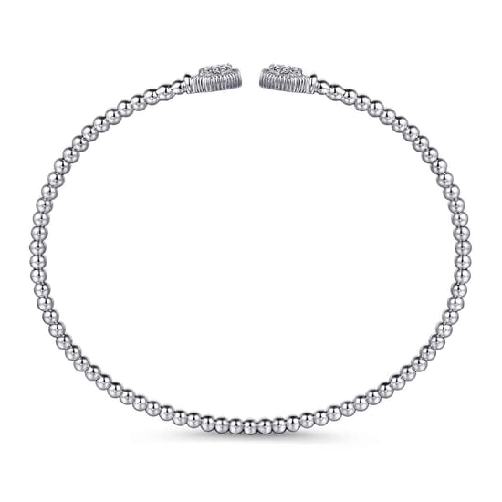 14K White Gold Bujukan Diamond Hexagon Split Bangle angle 3