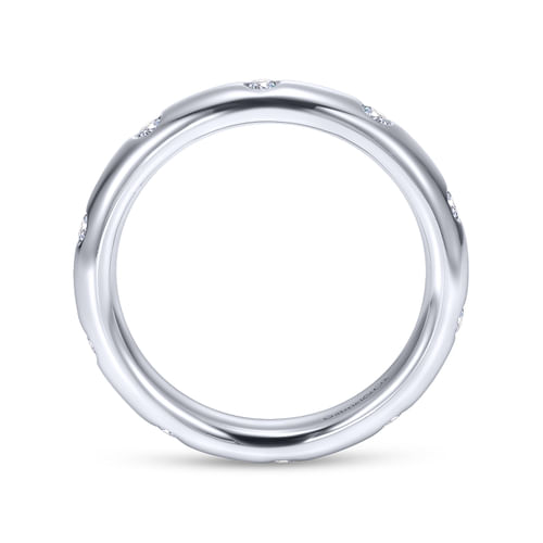 14K White Gold Burnish Set Diamond Eternity Band