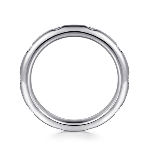 14K White Gold Burnish Set Diamond Eternity Band