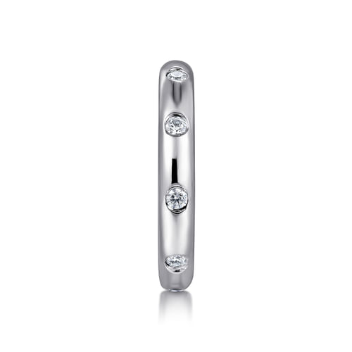 14K White Gold Burnish Set Diamond Eternity Band