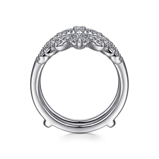 14K White Gold Bursting Chevron Diamond Ring Enhancer angle 2