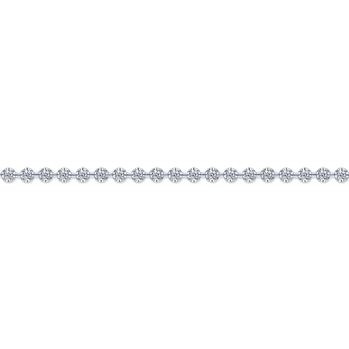 14K White Gold Buttercup Set Diamond Tennis Bracelet