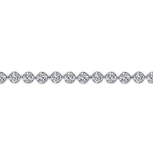 14K White Gold Buttercup Set Diamond Tennis Bracelet