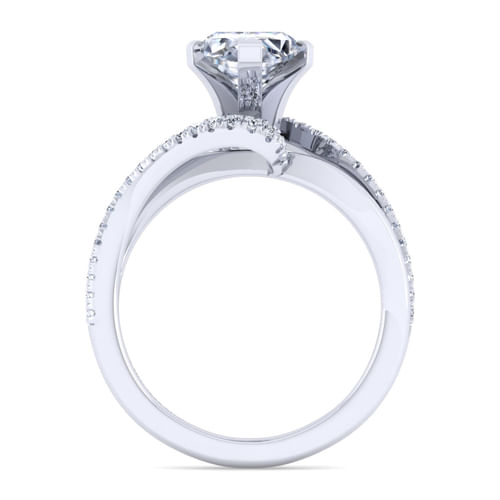 14K White Gold Bypass Marquise Diamond Engagement Ring