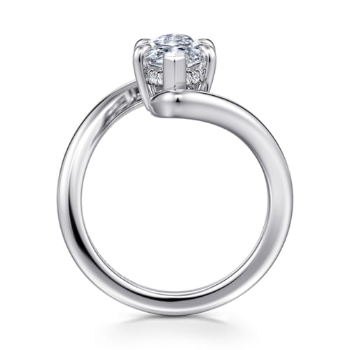 14K White Gold Bypass Marquise Shape Diamond Engagement Ring 14K White Gold Bypass Marquise Shape Diamond Engagement Ring