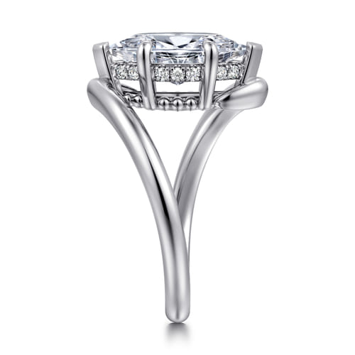 14K White Gold Bypass Marquise Shape Diamond Engagement Ring 14K White Gold Bypass Marquise Shape Diamond Engagement Ring
