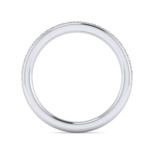 14K White Gold Channel Prong Diamond Anniversary Band with Milgrain