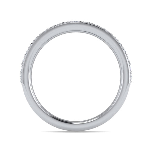 14K White Gold Channel Prong Diamond Anniversary Band with Milgrain