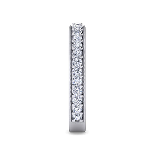 14K White Gold Channel Prong Diamond Anniversary Band with Milgrain