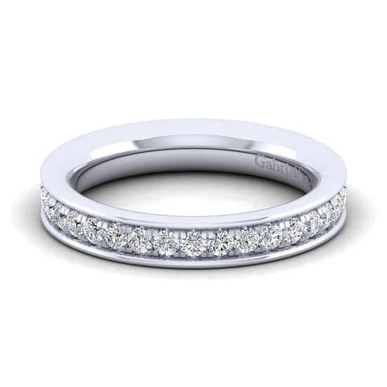 Gabriel - 14K White Gold Channel Prong Diamond Anniversary Band