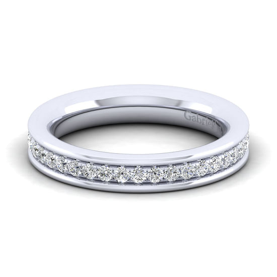 Gabriel - 14K White Gold Channel Prong Diamond Anniversary Band