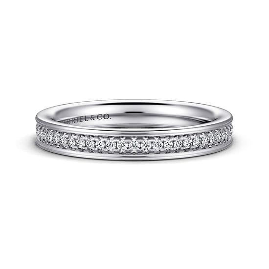 Gabriel - 14K White Gold Channel Prong Diamond Anniversary Band