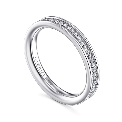 14K White Gold Channel Prong Diamond Anniversary Band