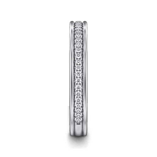 14K White Gold Channel Prong Diamond Anniversary Band