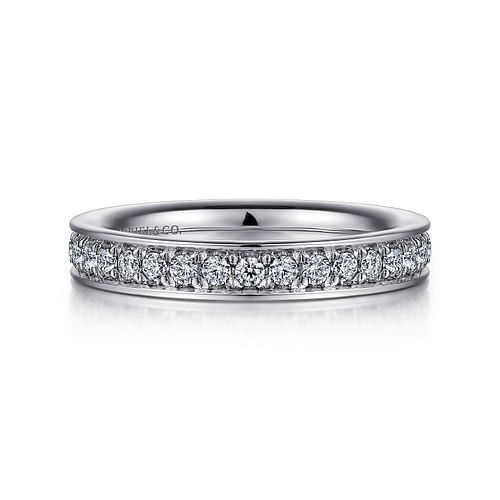 14K White Gold Channel Prong Diamond Anniversary Band