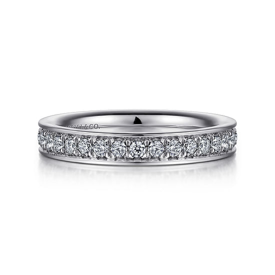 Gabriel - 14K White Gold Channel Prong Diamond Anniversary Band