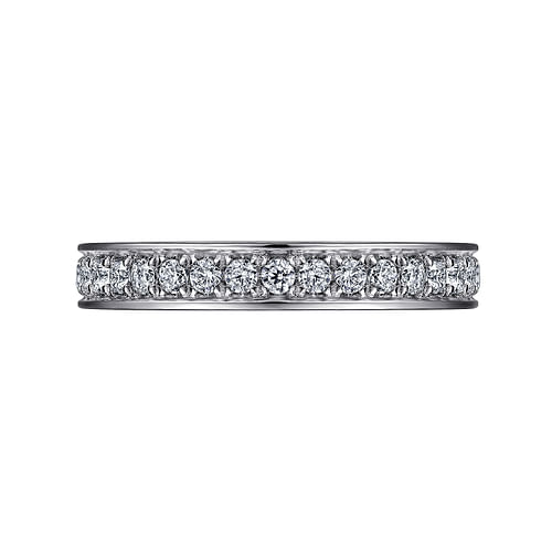 14K White Gold Channel Prong Diamond Anniversary Band