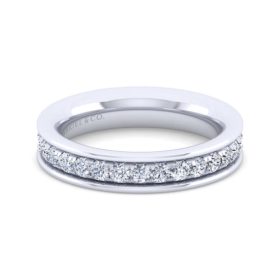 Gabriel - 14K White Gold Channel Prong Diamond Anniversary Band