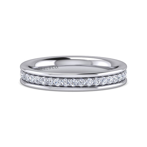 14K White Gold Channel Prong Diamond Anniversary Band