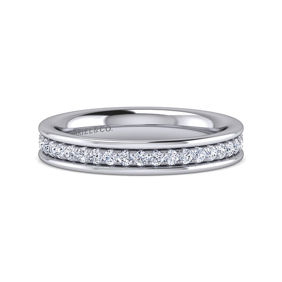 Gabriel - 14K White Gold Channel Prong Diamond Anniversary Band