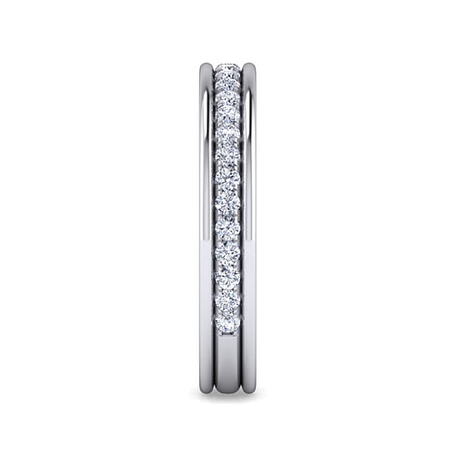 14K White Gold Channel Prong Diamond Anniversary Band