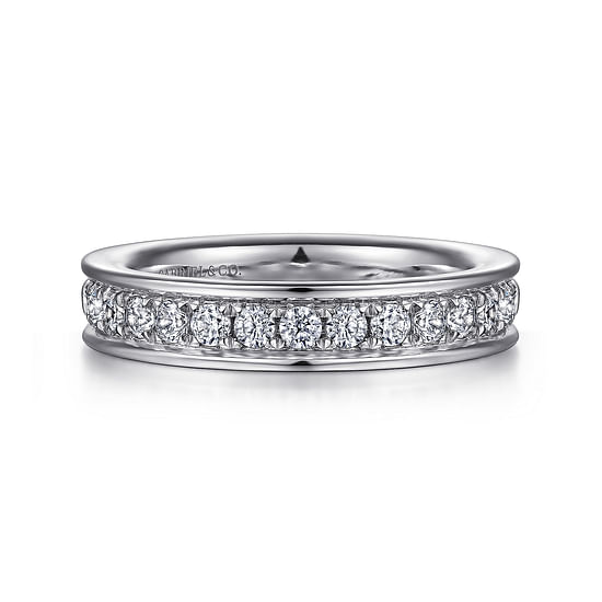 Gabriel - 14K White Gold Channel Prong Diamond Anniversary Band