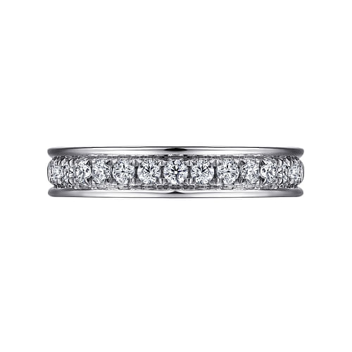 14K White Gold Channel Prong Diamond Anniversary Band