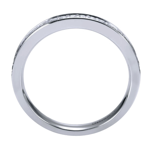 14K White Gold Channel Prong Diamond Wedding Band