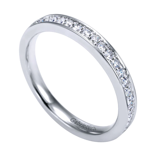 14K White Gold Channel Prong Diamond Wedding Band