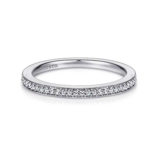 Gabriel - 14K White Gold Channel Prong Diamond Wedding Band