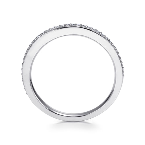 14K White Gold Channel Prong Diamond Wedding Band