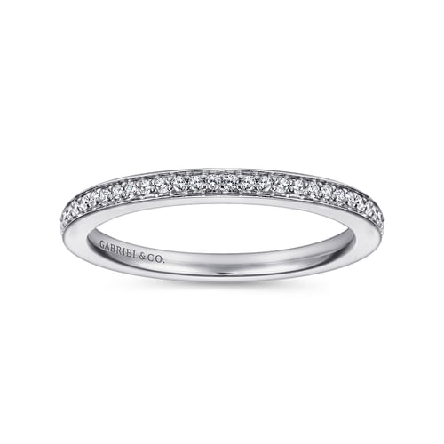 14K White Gold Channel Prong Diamond Wedding Band