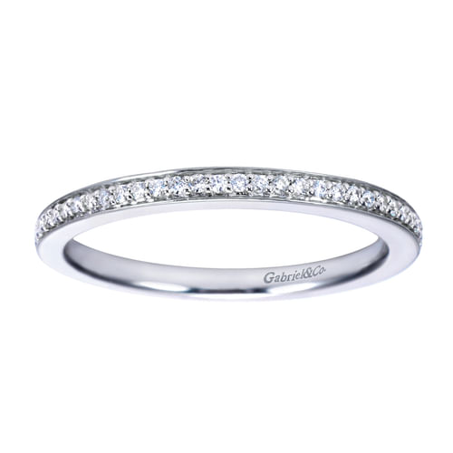 14K White Gold Channel Prong Diamond Wedding Band