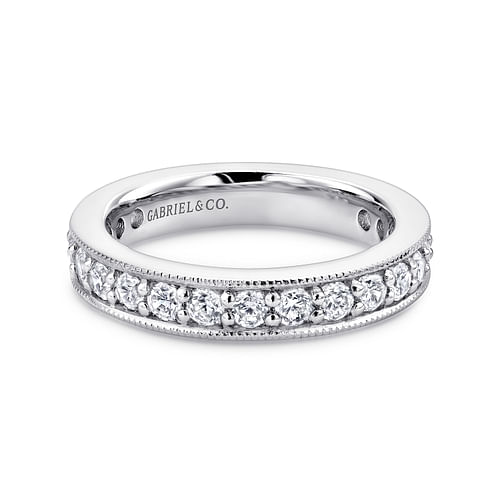 14K White Gold Channel Prong Set Diamond Eternity Band