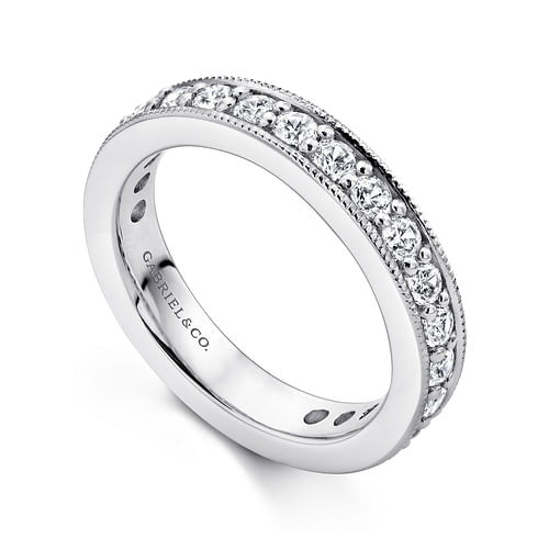 14K White Gold Channel Prong Set Diamond Eternity Band