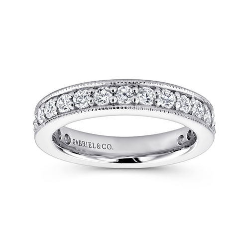 14K White Gold Channel Prong Set Diamond Eternity Band