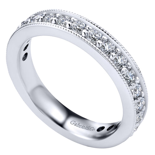 14K White Gold Channel Prong Set Diamond Eternity Band