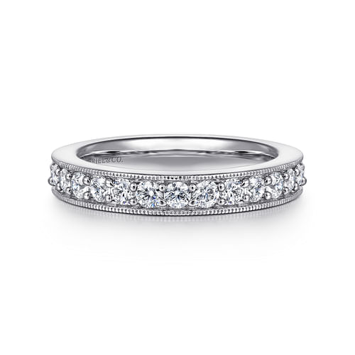 14K White Gold Channel Prong Set Diamond Eternity Band