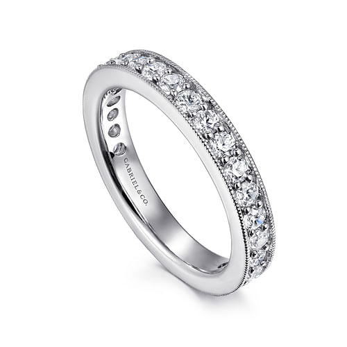 14K White Gold Channel Prong Set Diamond Eternity Band