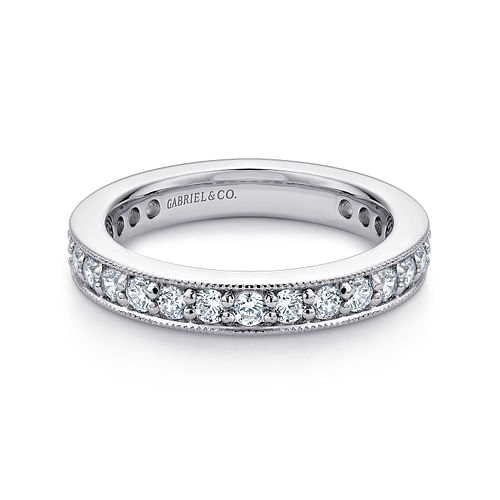14K White Gold Channel Prong Set Diamond Eternity Band