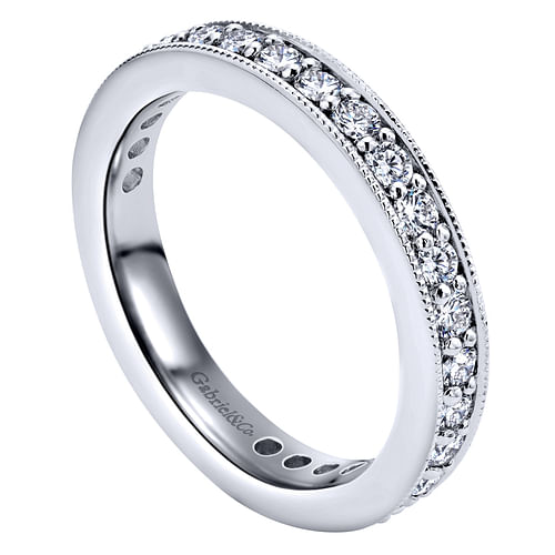 14K White Gold Channel Prong Set Diamond Eternity Band