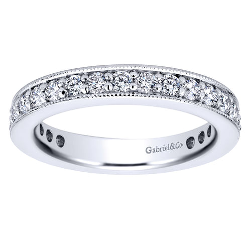 14K White Gold Channel Prong Set Diamond Eternity Band