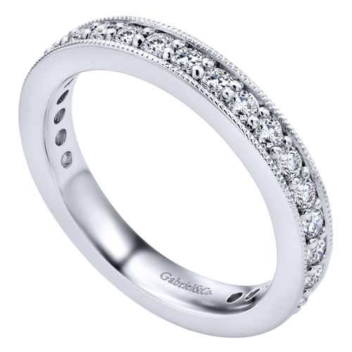 14K White Gold Channel Prong Set Diamond Eternity Band