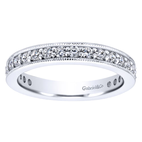14K White Gold Channel Prong Set Diamond Eternity Band