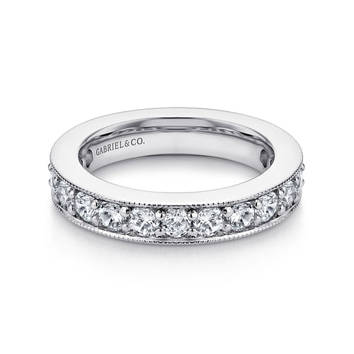 14K White Gold Channel Prong Set Diamond Eternity Band